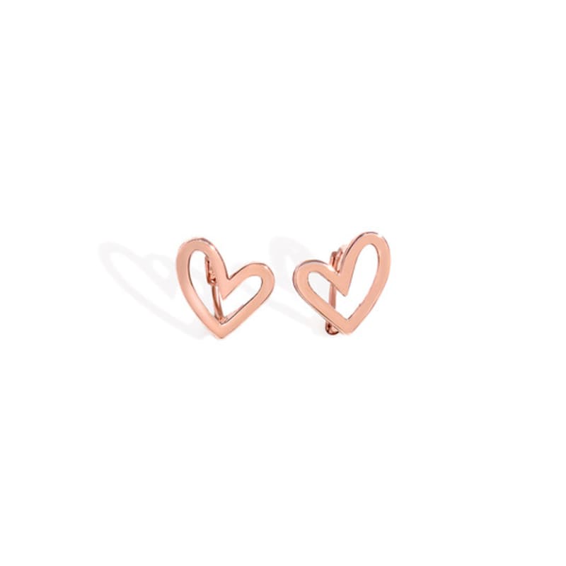 MAYBETOI 14k Mini Heart One-Touch Earrings (2 Types)
