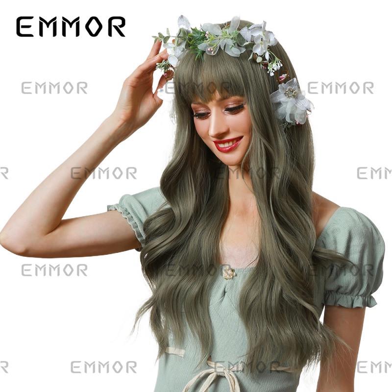 Colorful Cosplay Wig Set for Christmas & Halloween - Anime Style with Air Bangs & Big Waves