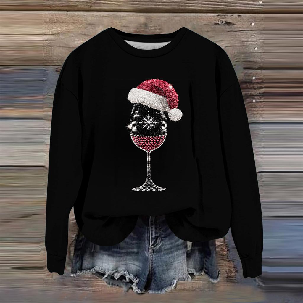 Women's Fashion Printed Long Sleeve Loose Round Neck Sweatshirt Top Fall