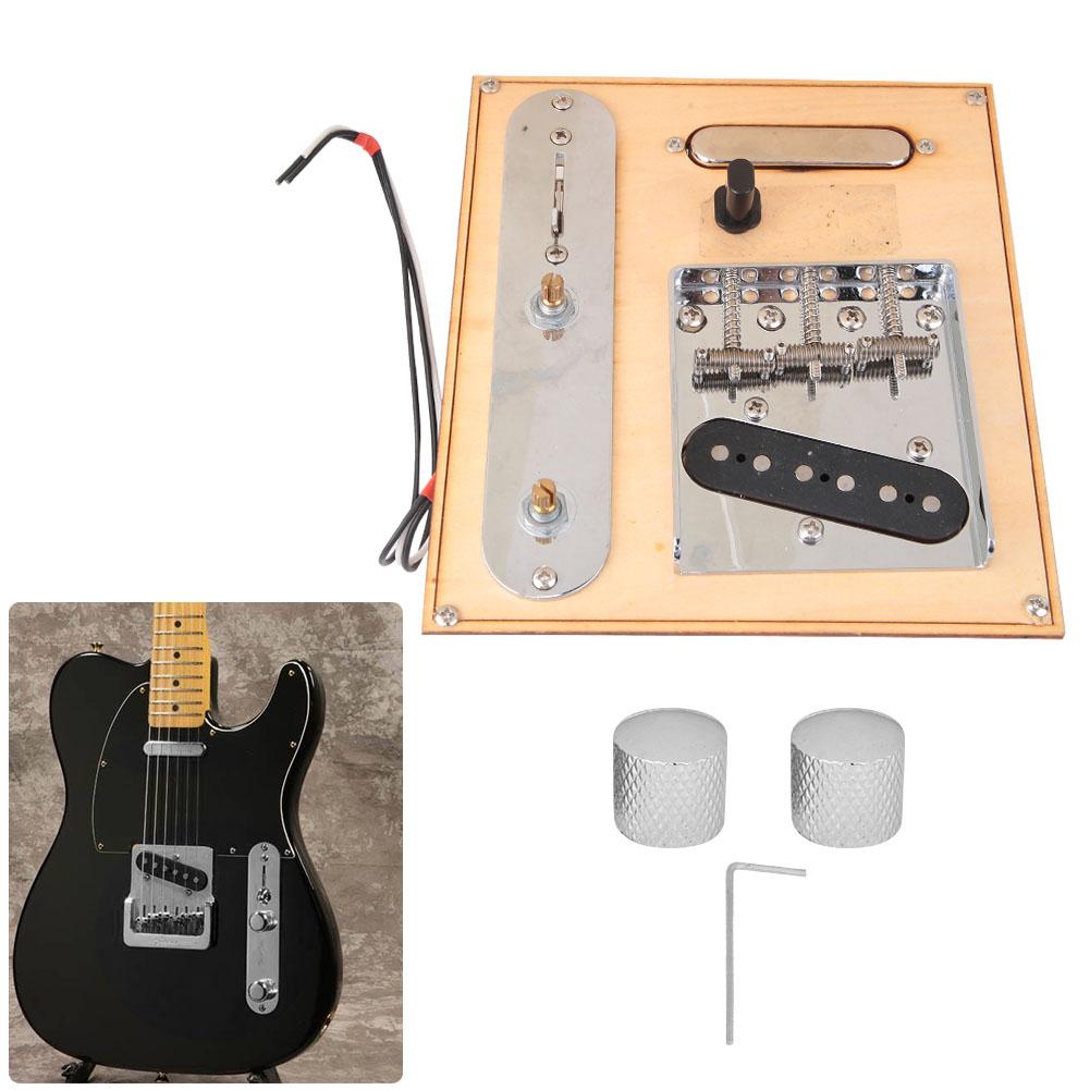 Guitar Pickup Set Brass Black Chrome Bridge Control Plate Musical Instrument AccessoriesBlack