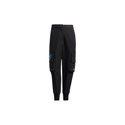 CNY Series Woven Cuff Knit Joggers With Utility Pockets And Vintage Logo Women Bottoms Black GQ8840