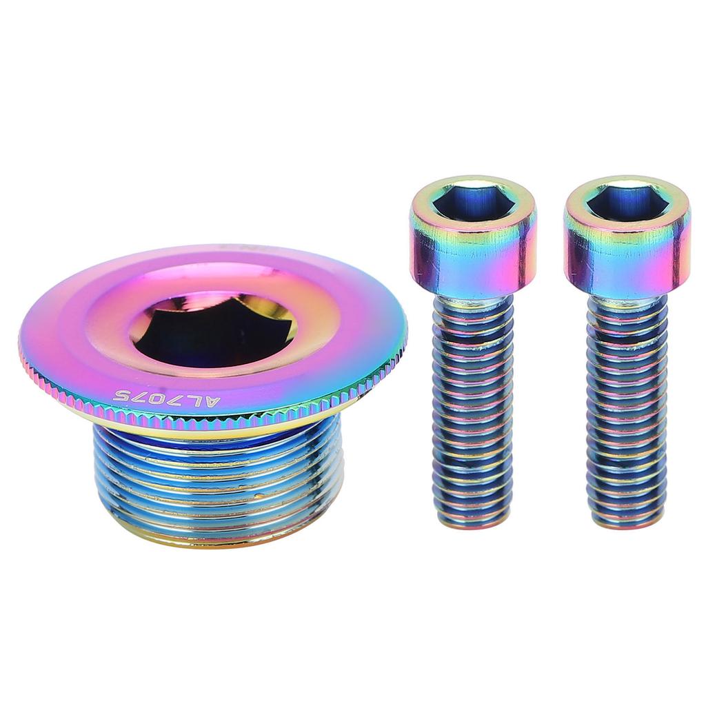 KRSEC Bicycle Crank Cover Screw Aluminum Alloy M18 Crank Arm Fixing Bolt with Cover Cap