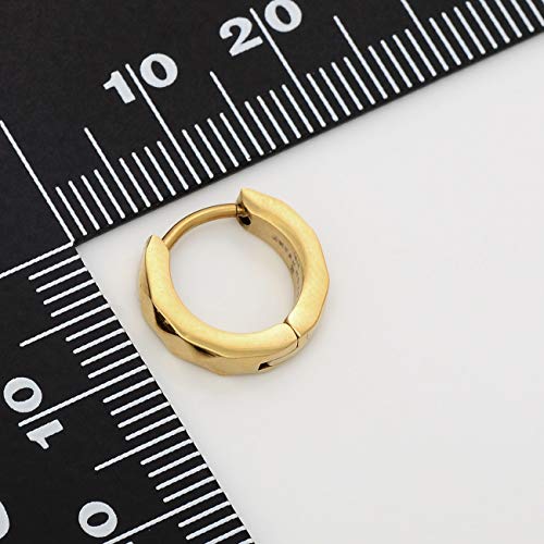 Lionheart Men's Single Earring, Stainless Steel Hoop, Gold Color, Perfect for Boyfriends, Simple Design