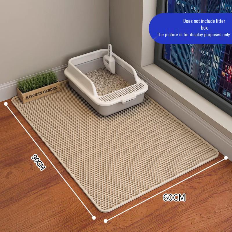 Premium Thick Cat Litter Mat - Double Layer, Anti-Tracking & Leak Control for Pets