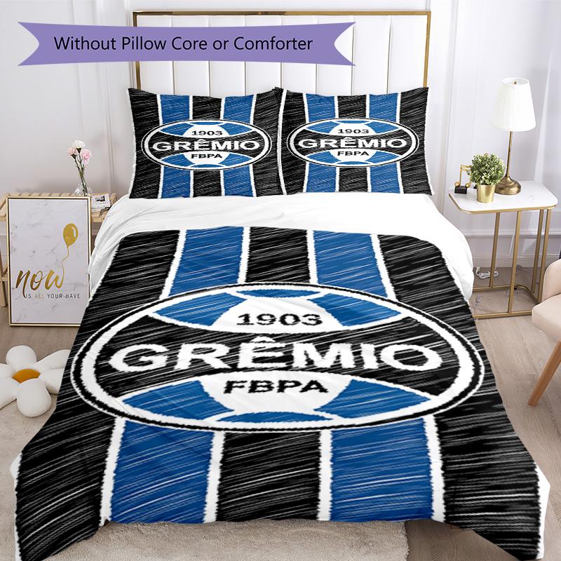 Grêmio FBPA Printed Pattern Duvet Cover Set – Includes 1 Duvet Cover and 2 Matching Pillowcases Bedroom Decor Christmas Gifts