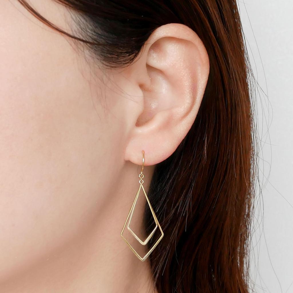 Vendome Aoyama Earrings K10 Yellow Gold Geometric AJVA2296 YG [Official]