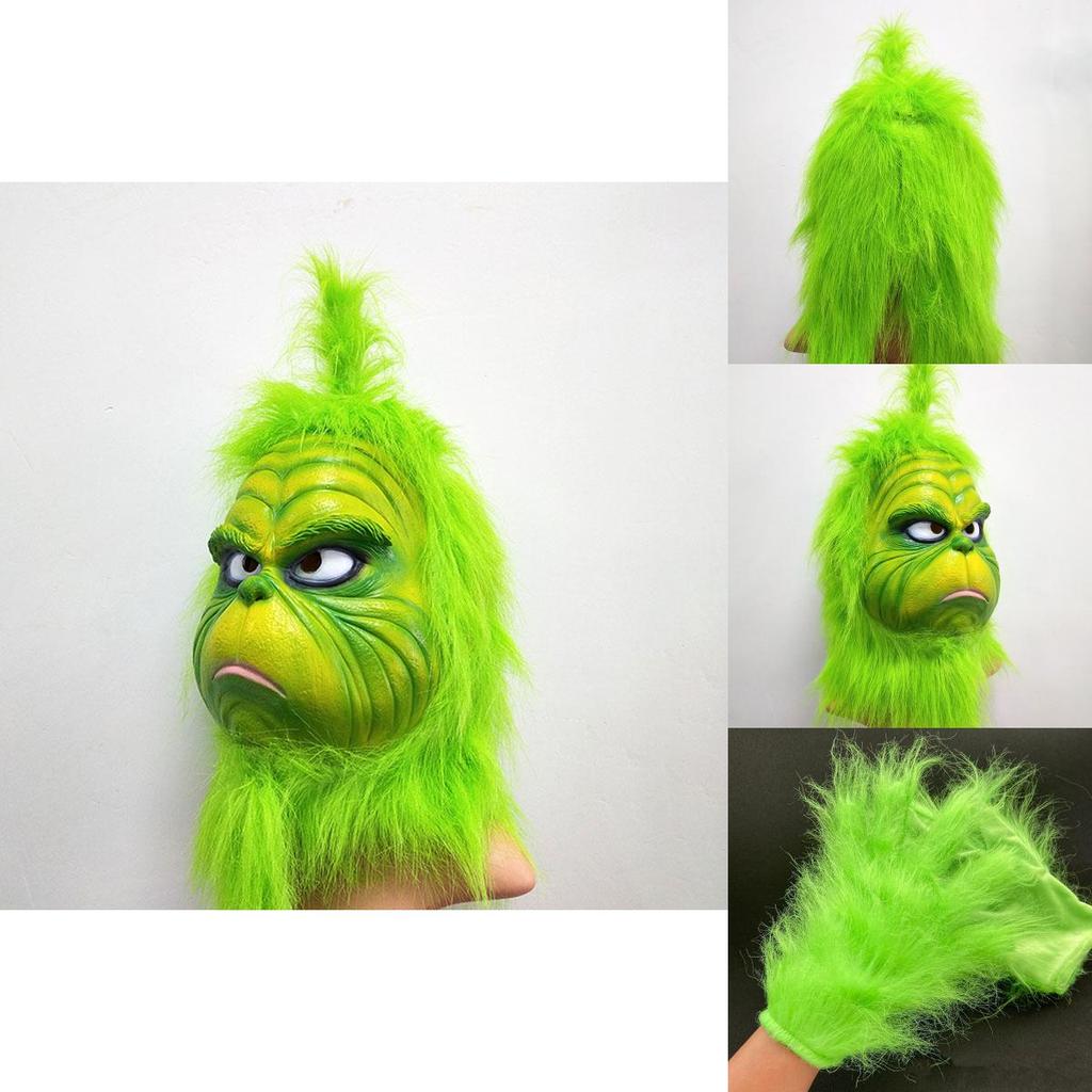 Christmas Grinch Gloves Terrifying Green Monster Costume Accessories