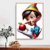 5D Diy Diamond Painting Pinocchio and Apple Full Drill Rhinestones Mosaic Embroidery Handmade Products Home Decor Gift