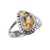 Natural Citrine Gemstone Handmade 925 Sterling Silver Jewelry Ring Size 5.5 l7N73
