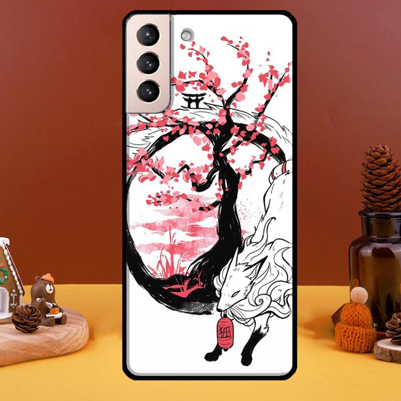 Fuchs Hülle im japanischen Stil für Samsung Galaxy S21 Ultra S20 FE S8 S9 S10 Note 10 Plus Note 20 S22 Ultra Hülle