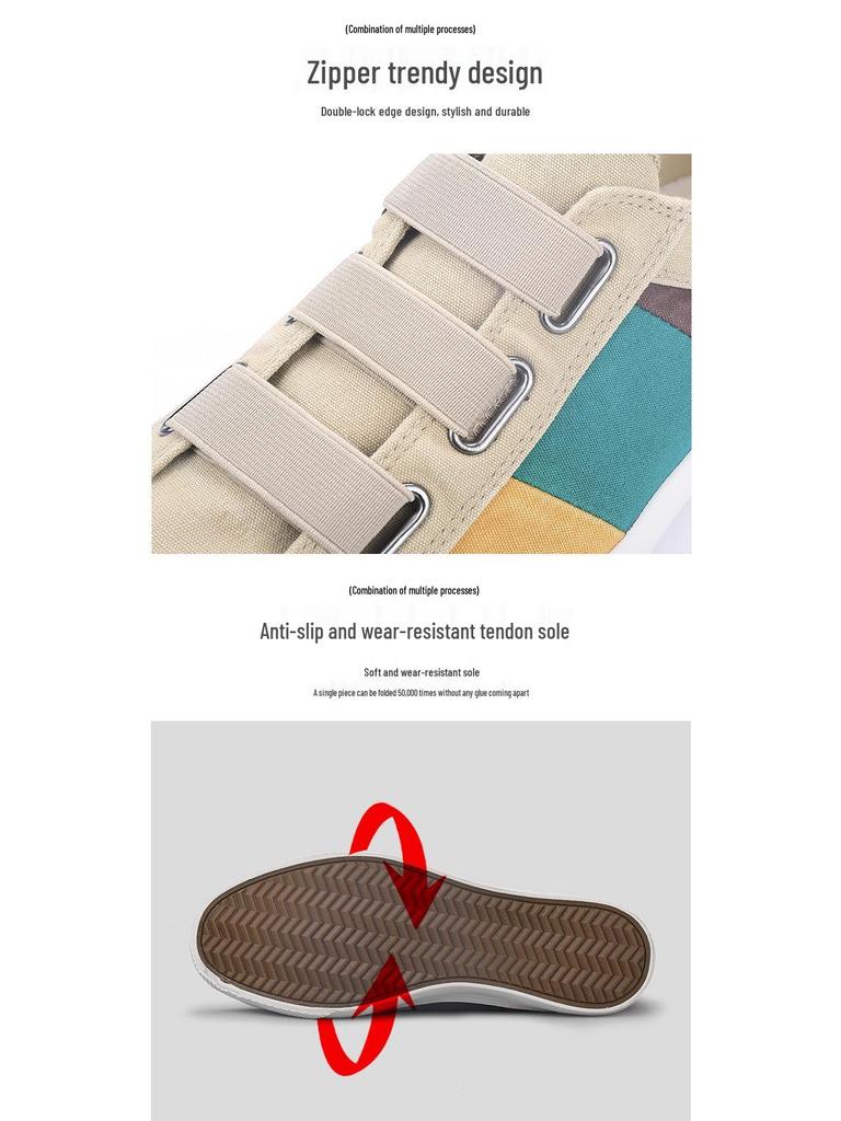 2026 Spring Men's Fashion Canvas Shoes: Korean Style Versatile Casual Breathable Skate Shoes