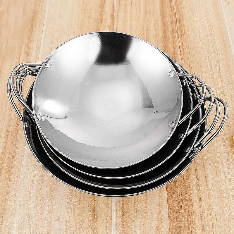 1Pc Stainless Steel Honeycomb Skillet Non-Stick With Handle Scratch-Resistant Cooking Pasta Steak Porridge Ramen