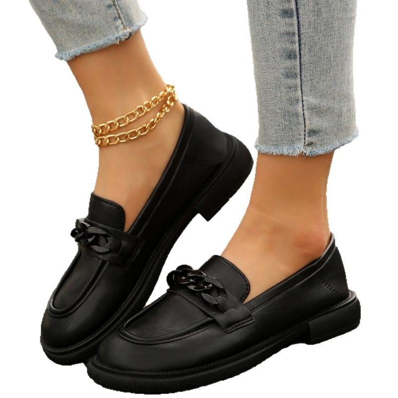 New spring and autumn soft-soled single shoes women's bows retro thick-soled one-pedal small leather shoes