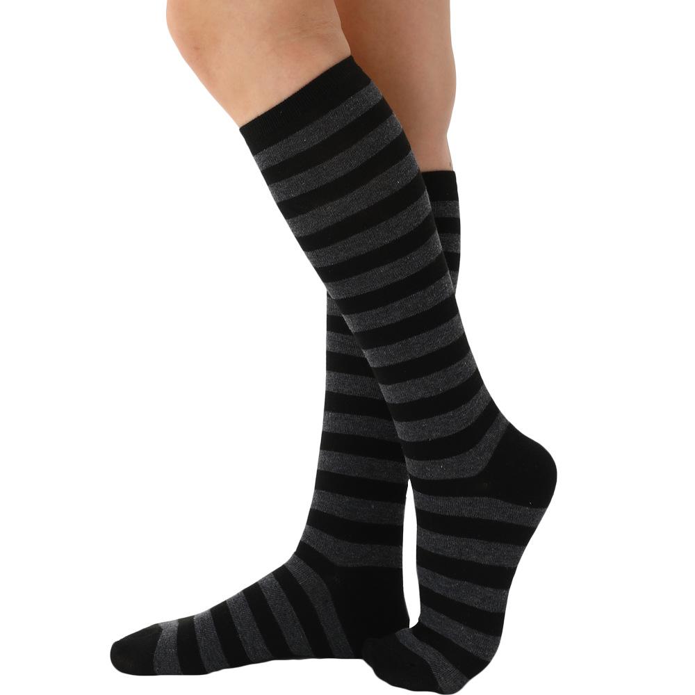 1 Paar Kniehohe Röhrensocken für Damen, Geeignet für Ganzjahreswärme - Unifarben & Gestreifte Sportsocken, Beinwärmer für Sport & Freizeit