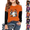 Kids' Halloween Printed Long Sleeve T-Shirt Casual Neck Top for Boys Girls