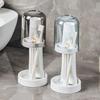 Hygienic Toothbrush Organizer with Protective Lid Ventilated Plastic Bathroom Cup Holder Multifunctional Countertop Storage