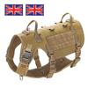 Military Tactical Big Dog Harness Vest Durable Nylon Dog Training Harnesses with Flags Adjustable for Large Dogs German Shepherd
