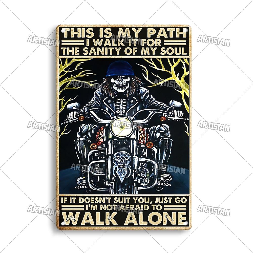 Artisian Riding Metal Plate Motorcycle Tin Sign Motorbike Decorative Poster Wall Decor Garage Bar Pub Club Hotel Cafe Kitchen