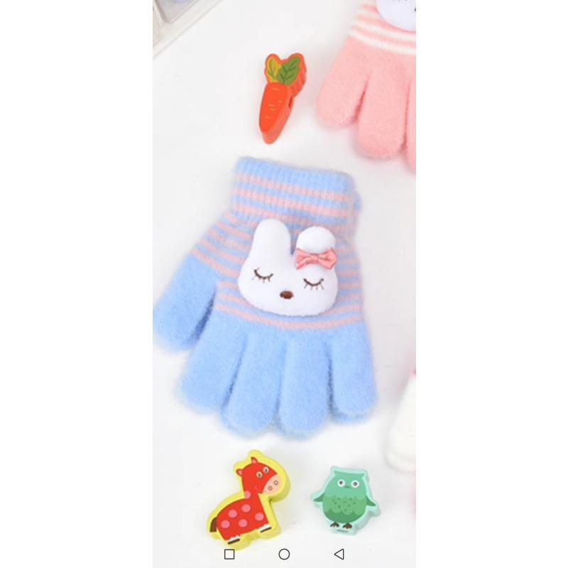 Children's gloves, boys and girls five-finger gloves, children's autumn and winter warm and antifreeze sub-finger cartoon cute