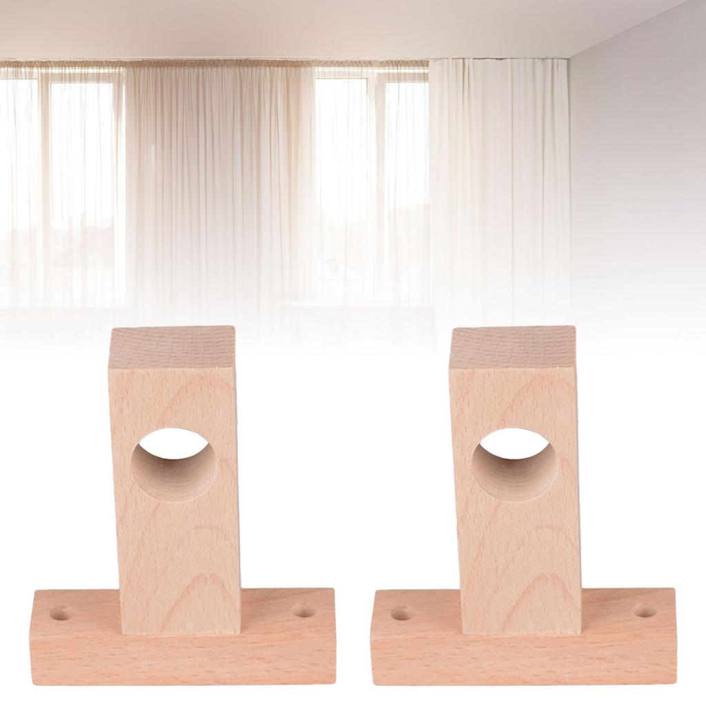 2 Stück Holz Vorhangstangenhalterung Vorhanghänger Beschläge Praktische Kleiderstangen-Ende Römische Stangenhalterung für Hotel Zuhause Geschäft