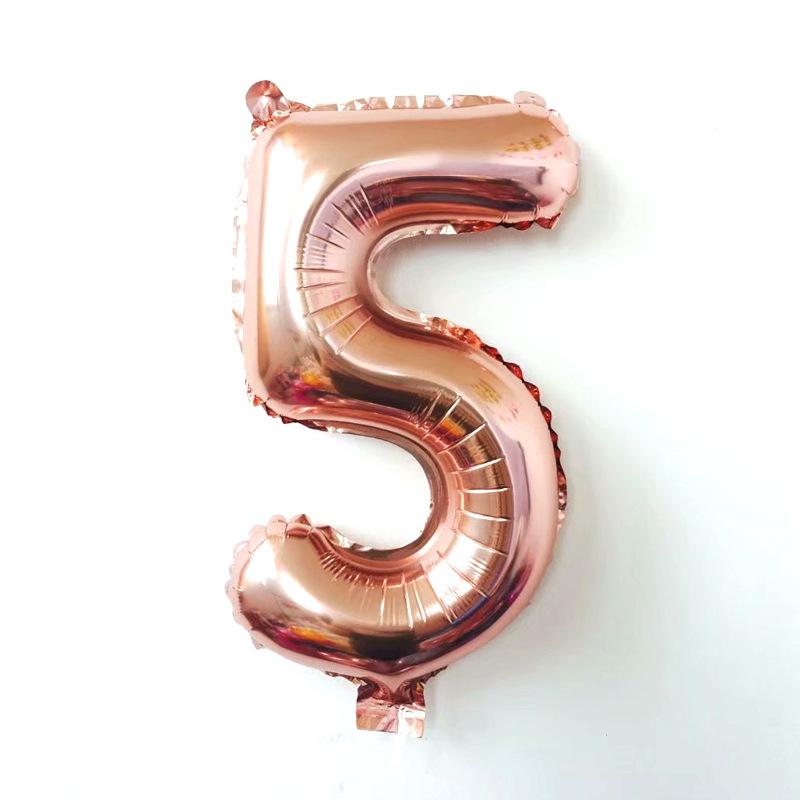 32-Inch Rose Gold Digital Balloon, Medium Aluminum Film Alphanumeric 0-9 Inflatable Decorative 2023 New Year'S Balloon