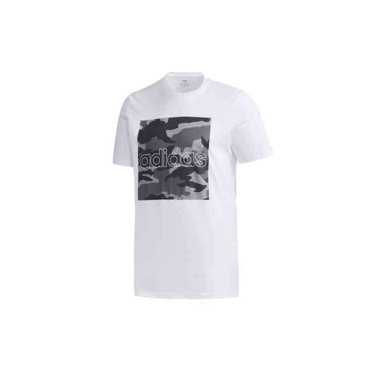 adidas T Shirts Men's White Crew Neck Moderate Straight Fit FM6102