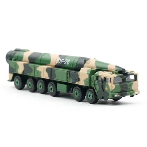 Military Truck Army Armored Model 1/100 Scale Dongfeng 26 Nuclear Missile Vehicle Model Car Metal Diecast Military Armored Vehicle