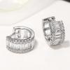 Huitan Fashion Women's Hoop Earrings with Sparkling Cubic Zirconia Fancy Female Ear Accessories Good Quality Jewelry