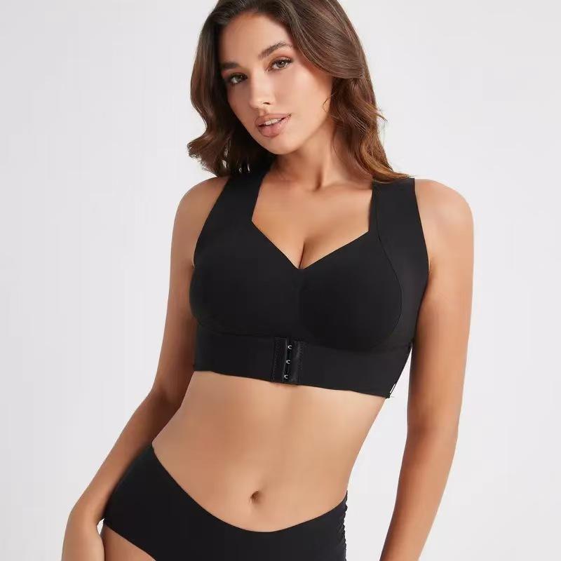 Jelly large size bra breathable gathering anti-sagging lift sports cross beautiful back underwear women