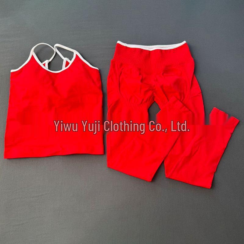 Dámský bezešvý barevný set na jógu TEVEO: Rychleschnoucí fitness oblečení s krásným designem zad.