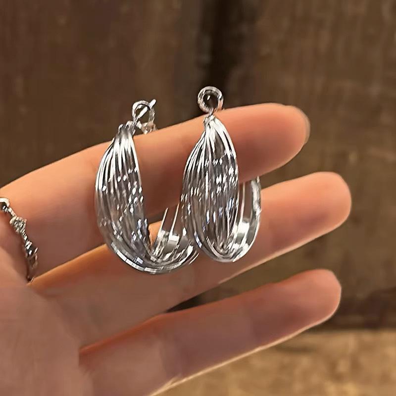 Korean-Style Geometric Circle Earrings – Unique, High-Class, Versatile Ear Studs and Hoops