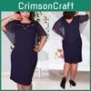 Elegant Women Hollow Out Cape Dress Short Sleeve Clubwear Beach 6xl Large Size Chiffon