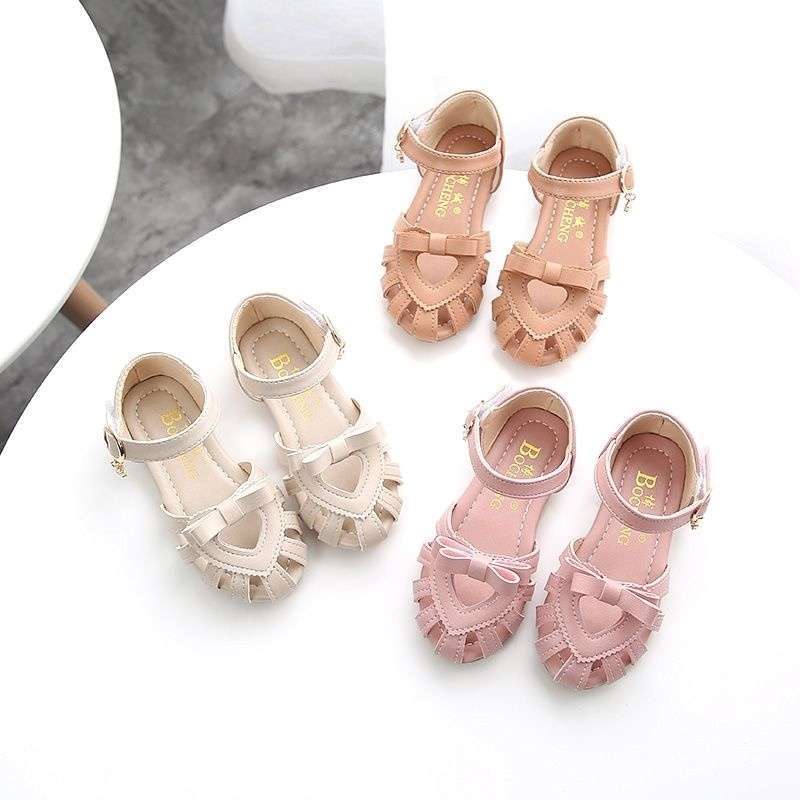 2025 summer new baotou children's shoes princess shoes girls sandals medium and small children soft-soled baby non-slip beach shoes