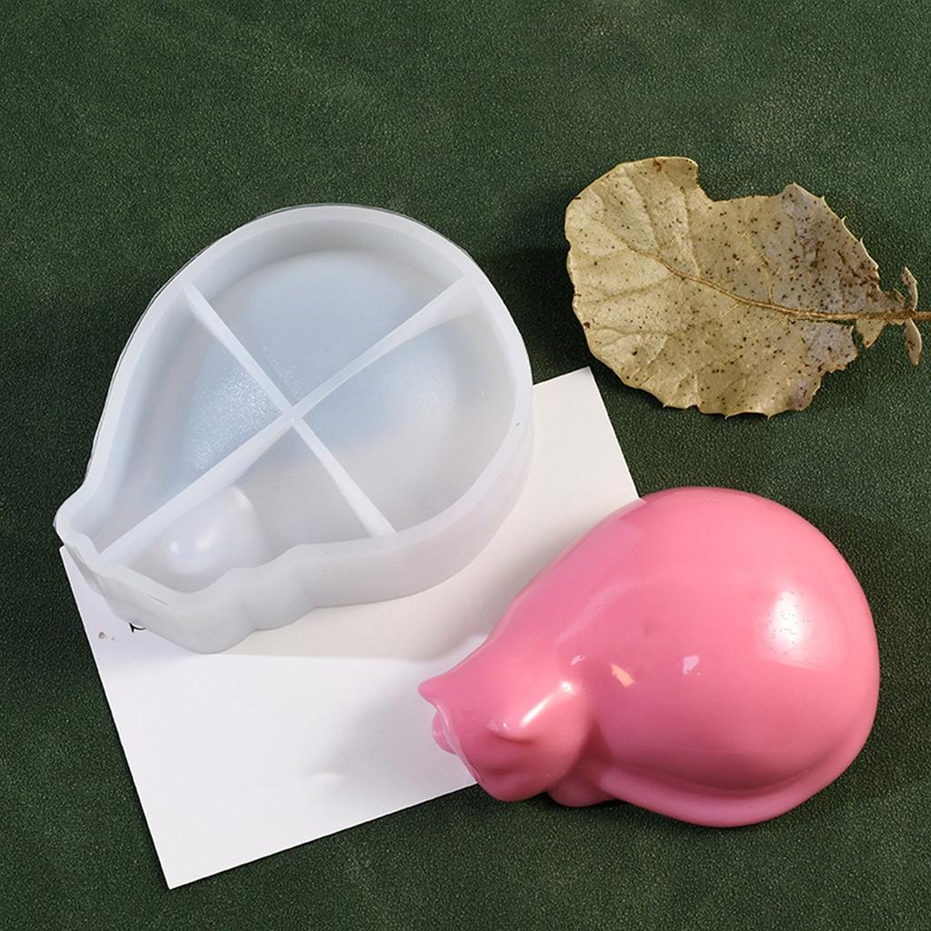 Cats Shape Silicone Pen Holder Molds Desk Pen Stand Molds Sleeping Cats Desk Accessory Crafting Molds Pen Holder Moulds