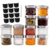 Set of 12 Regular Mouth Mini Mason Jar with Airtight Lids & Bands, Quilted Crystal Glass Storage Jars for Storage Food, Jam, Butter, Baby Food, Crack