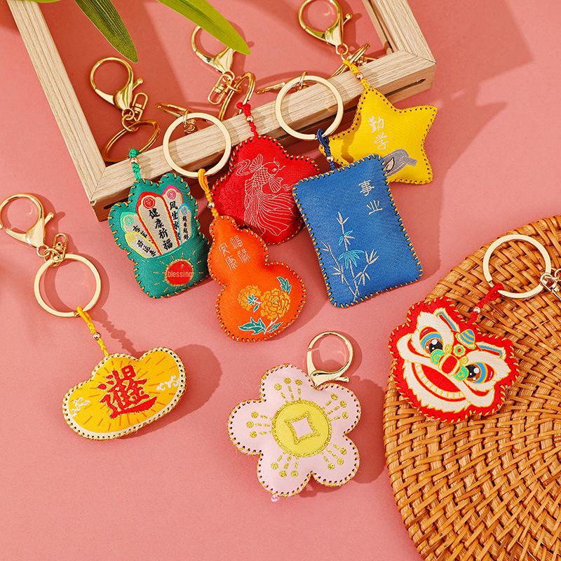 Chinese New Year Blessing Keychain Souvenir Pendant