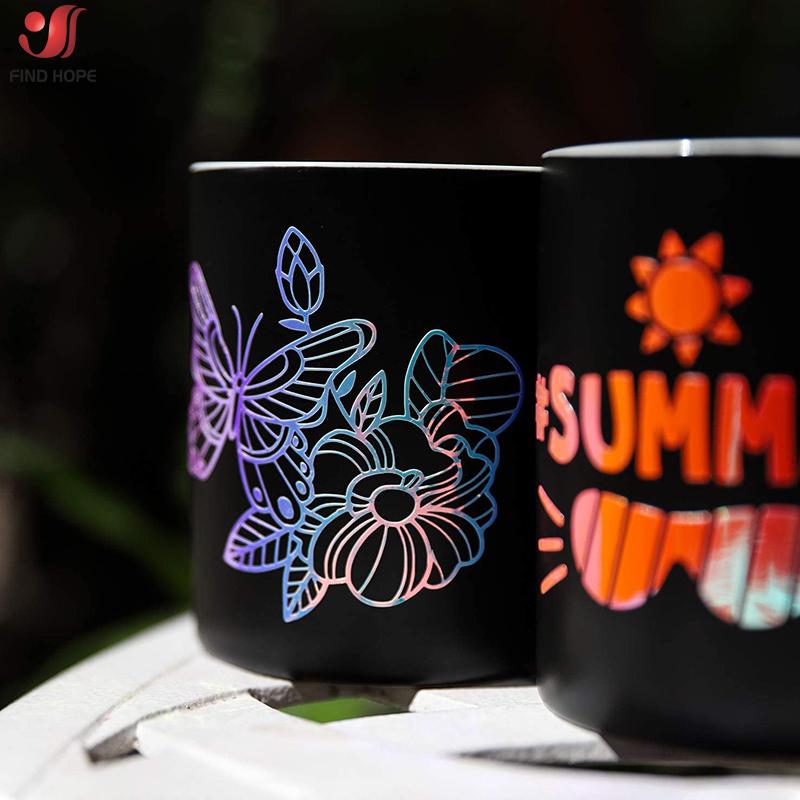 12in X 39in Holographic Gradient Adhesive Vinyl Crafts DIY Xmas Sign Wall Mug Decals Stickers Decor For Cut Silhouette Cameo