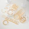 Elegant Vintage Gold Color Minimalist Bracelet Set for Women Open Knot Twisted Disc Scallop Bracelet for Women Daily Jewelry New