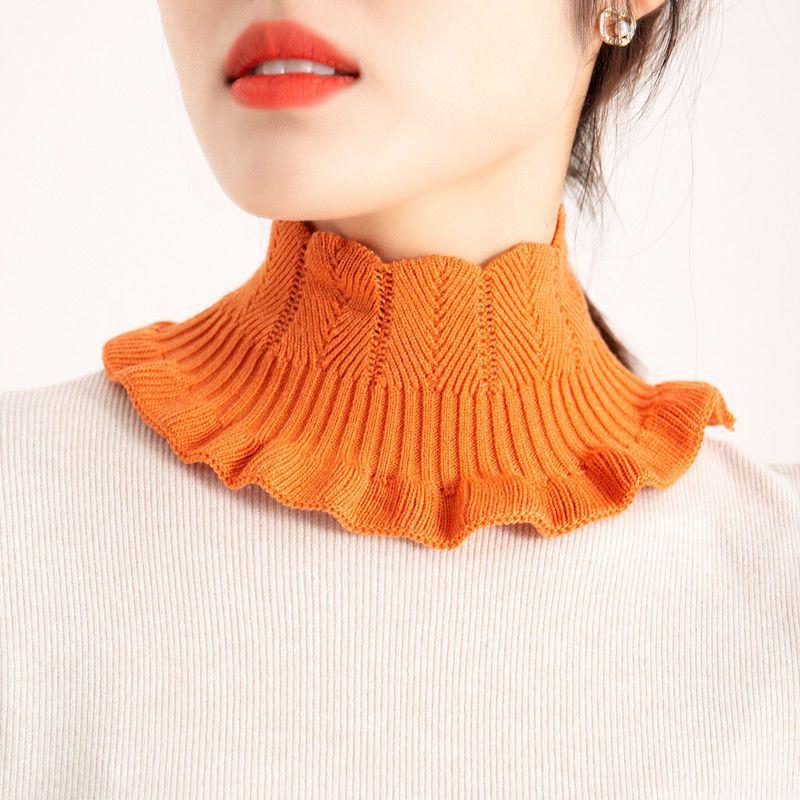 Women's Versatile Warm Pullover Snood: Elastic Knit Half-High Collar Neck Warmer for Autumn and Winter