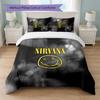 Set Biancheria da Letto 3 Pezzi Stampa Nirvana Copripiumino con Due Federe Biancheria da Letto Morbida per Camera da Letto Domestica