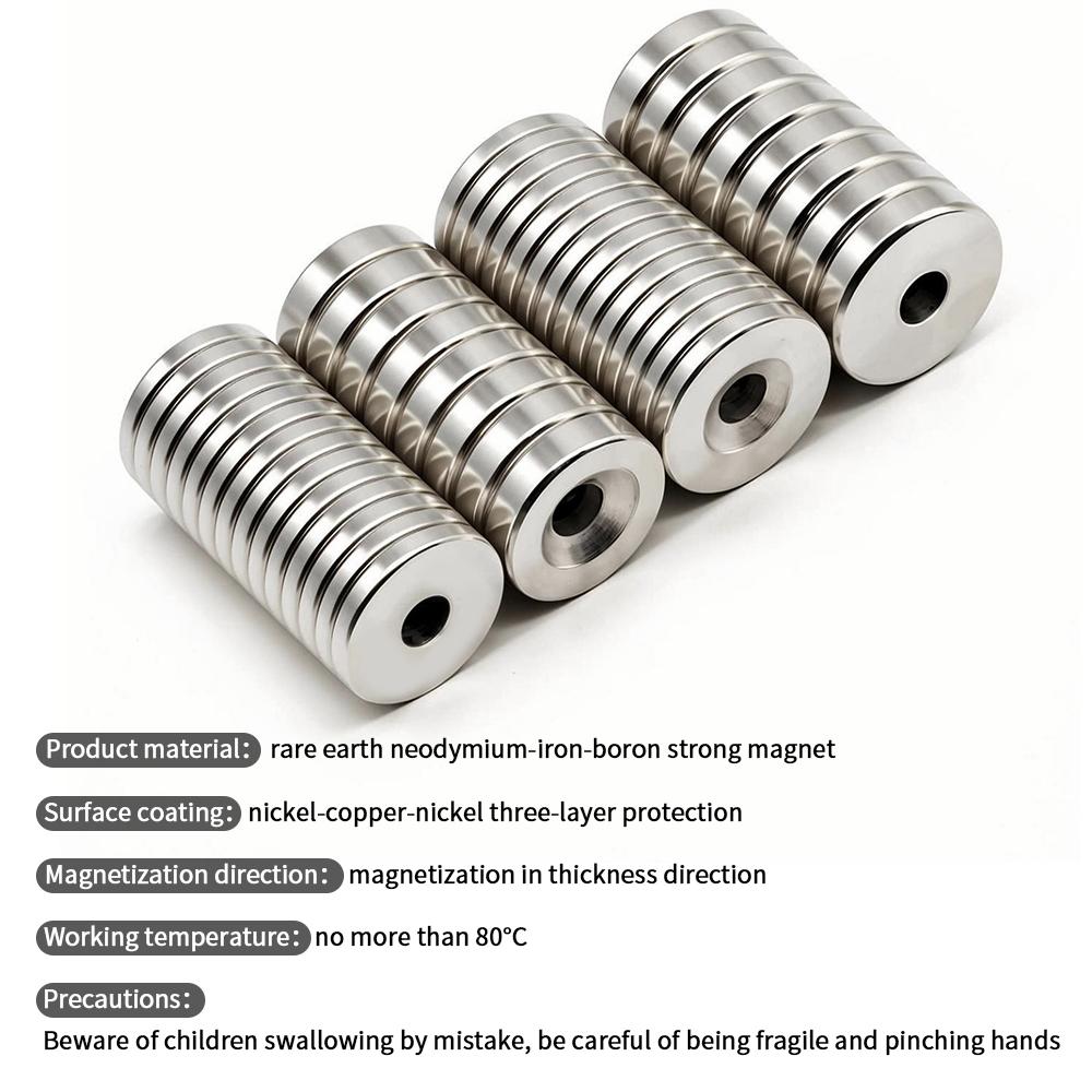 Super Strong Neodymium Magnet N35 NdfeB Permanent Magnetic imanes Round With Holes Powerful Magnets Refrigerator Magnet