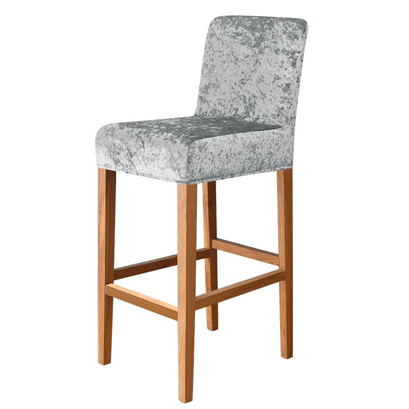 Glänsande tyg Kort rygg Stolsöverdrag Stretchdekor Barpall Stolsöverdrag för Club Dining Room Cafe Hem Liten storlek Sits Slipcover