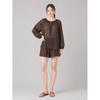 Maribon Sheer Blouse Shorts Set