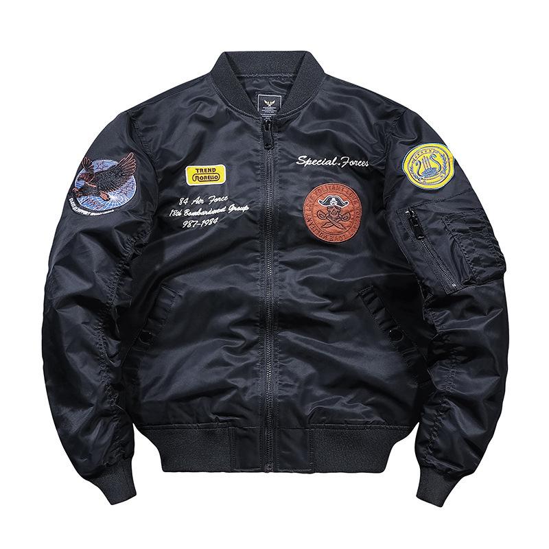 Nová podzimní a zimní pilotní bunda letectva Pánská vyšívaná baseballová uniforma kabát větší velikosti