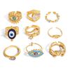 European and American Fashion Devil's Eye Titanium Steel Plated 18K Gold Ring Niche Original Design High-End Jewelry That Does Not Fade