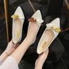 Fashion With Heel Women's Flat Shoes Slip-on Bow Moccasins Cheap Liquidation Popular Korean Style High Quality Fashion Ladies Footwear