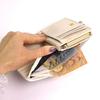 Hiroko Koshino Femme Bifold Wallet with Clasp Large Popular Brand Women's Closure, Two-Tone Design, Capacity, (Black)