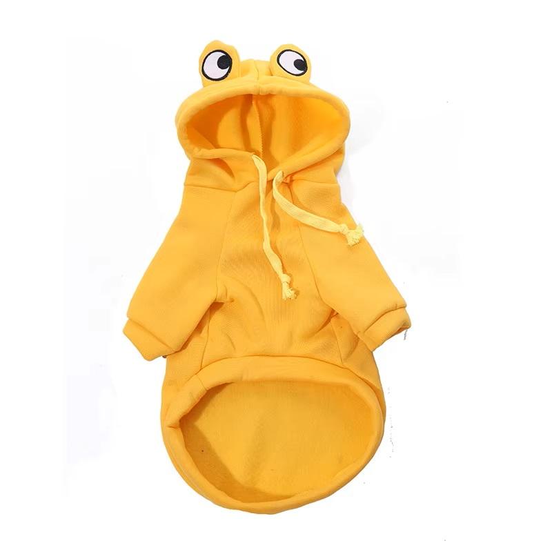 

Осенние толстовки с капюшоном для собак и лягушек для маленьких собак, кошек, мягкие, теплые, уютные, флисовые, костюмы для щенков, французских бульдогов, чихуахуа, толстовки для домашних животных XXL жёлтый