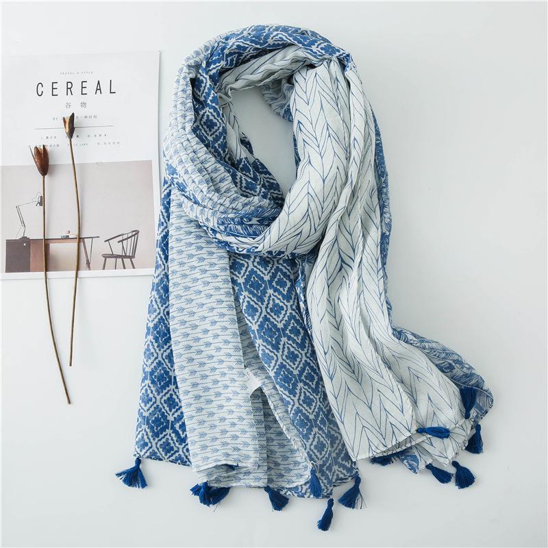New Fashion Summer Women Scarf Bohemia Flower Beach Hijab Shawls and Wraps Female Foulard Echarpe Designer Pashmina Bandana