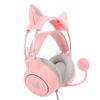 Cat Ear Gaming Headset Roseate RGB Light Adjustable Headband Wired Gaming Headphone with Mic for PC Laptop Game Console